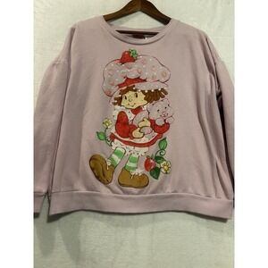 Strawberry Shortcake & Custard Womens Classic Crewneck Sweatshirt XL Pink